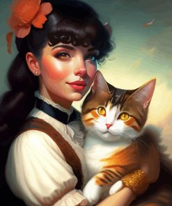 Lady And Cat Paint By Numbers