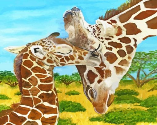 Mother Giraffe Paint By Numbers