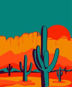 Saguaro Tucson Arizona Paint By Numbers