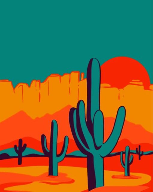 Saguaro Tucson Arizona Paint By Numbers