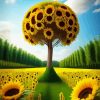 Sunflower Field Tree Paint By Numbers