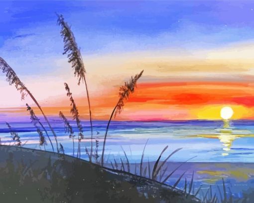 Sunrise On Beach Art Paint By Numbers