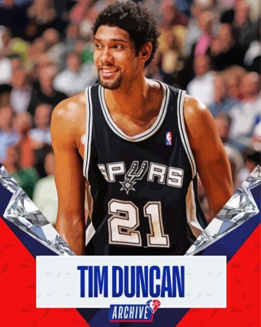 Tim Duncan Poster Paint By Numbers