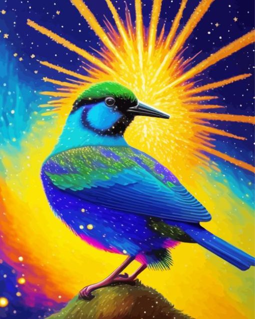 Bird Exploding Glitter Paint By Numbers