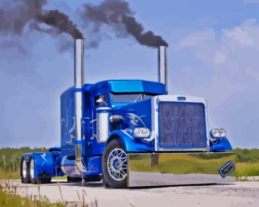 Blue Large Truck Paint By Numbers