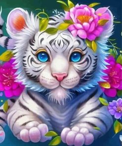 Floral Tiger Paint By Numbers