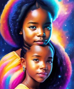 Galaxy African Girls Paint By Numbers