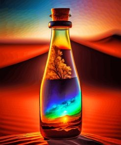 Glass Bottle Desert Paint By Numbers