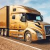 Golden Large Truck Paint By Numbers