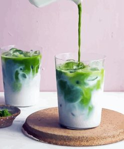 Iced Matcha Latte Paint By Numbers