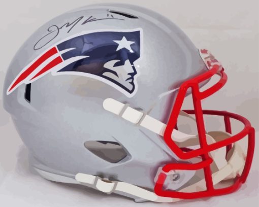 New England Patriots Helmet Paint By Numbers