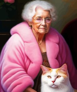 Old Woman And Cat Paint By Numbers