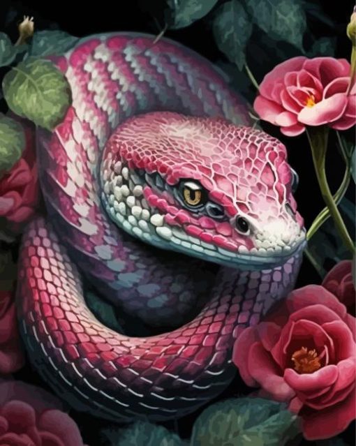 Pink Snake Paint By Numbers