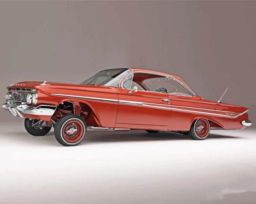 Red Classic 61 Impala Car Paint By Numbers