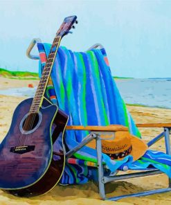 Beach Chair And Guitar Paint By Numbers