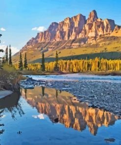 Castle Mountain Bow River Paint By Numbers