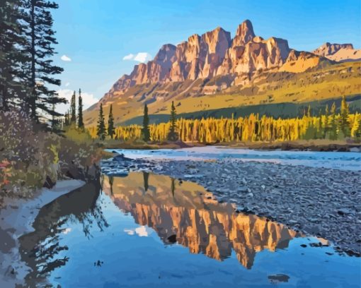 Castle Mountain Bow River Paint By Numbers