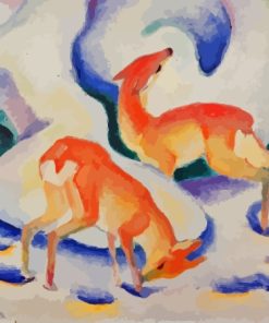 Deer in The Snow by Franz Marc Paint By Numbers