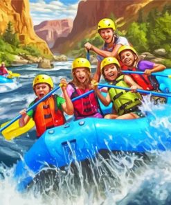 Happy Kids Rafting Adventure Paint By Numbers