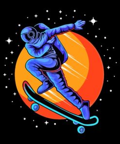 Skater Astronaut Art Paint By Numbers