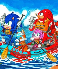 Sonic Characters Rafting Paint By Numbers