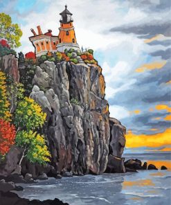 Abstract Split Rock Lighthouse Paint By Numbers