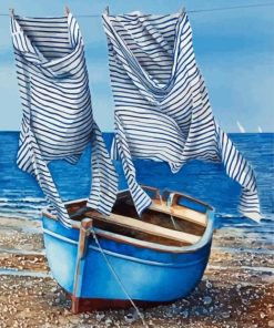 Blue Boat Paint By Numbers