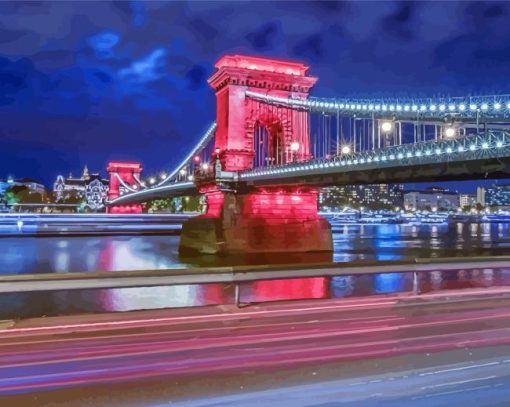 Budapest Chain Bridge Paint By Numbers