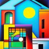 Cubism Houses Paint By Numbers