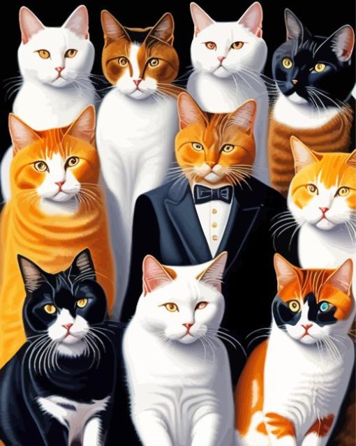 Group Of Cats Paint By Numbers