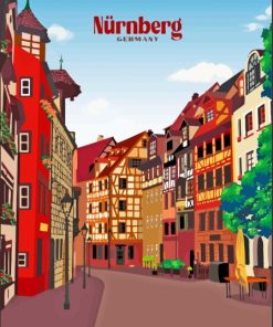 Nuremberg Germany City Poster Paint By Numbers