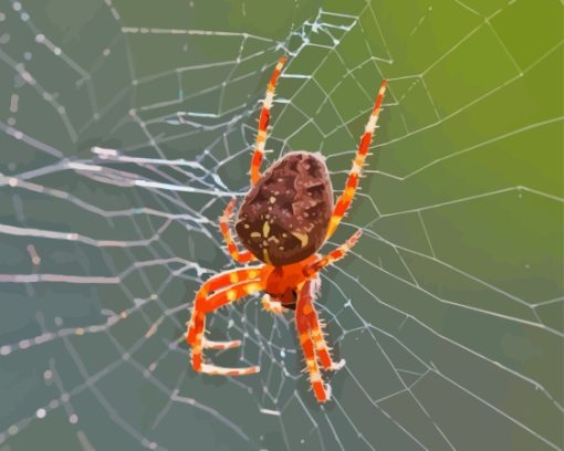 Red Orange Garden Spider Paint By Numbers