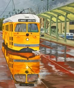 San Francisco Yellow Tramway City Paint By Numbers