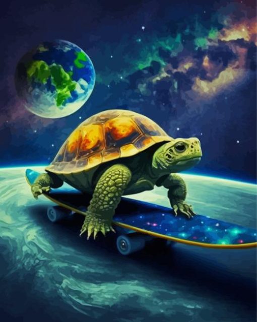 Skater Turtle Paint By Numbers