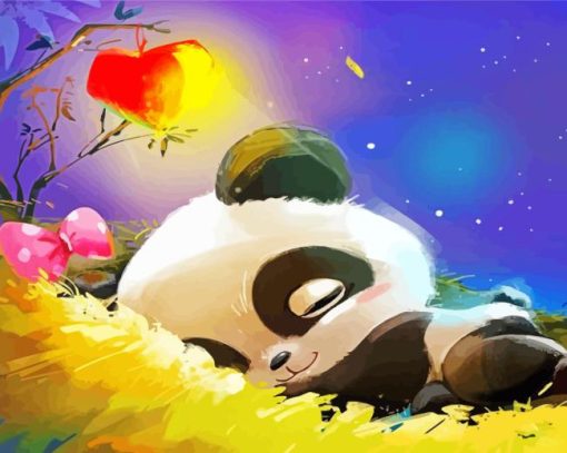 Sleepy Panda Paint By Numbers