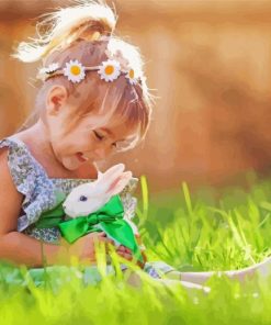 White Rabbit And Little Girl Paint By Numbers