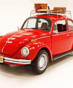 1971 Red Vw Beetle Paint By Numbers