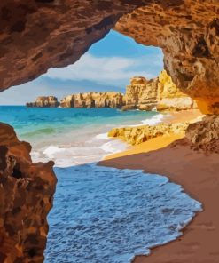 Albufeira Beach Cave Paint By Numbers