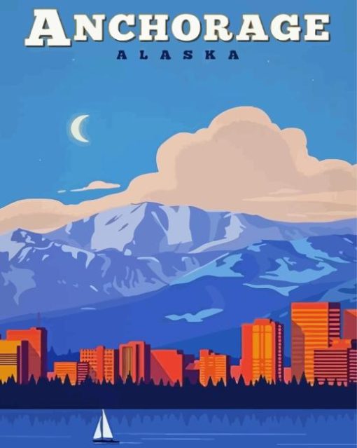 Anchorage at Night Poster Paint By Numbers