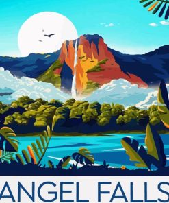 Angel Falls Venezuela Poster Art Paint By Numbers