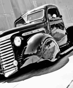 Black and White Low Rider Truck Paint By Numbers