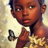 Black Girl And Butterfly Paint By Numbers