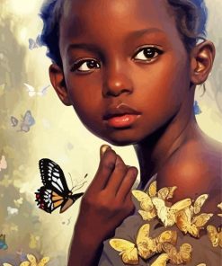 Black Girl And Butterfly Paint By Numbers