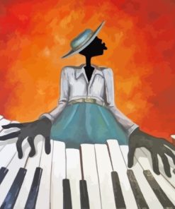 Black Man At Piano Art Paint By Numbers