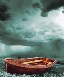 Boat In Storm Paint By Numbers