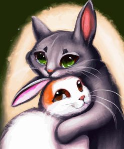 Cat And Bunny In Love Paint By Numbers