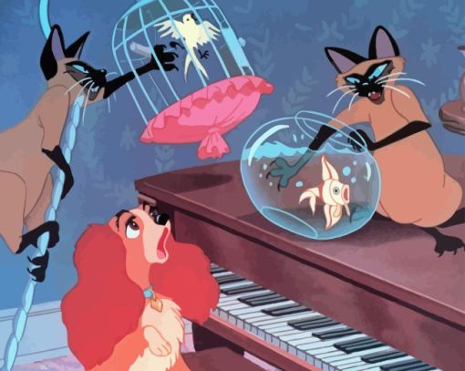 Cats And Piano Animation Paint By Numbers