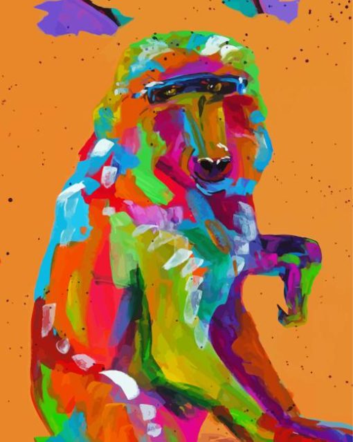 Colorful Baboon Paint By Numbers