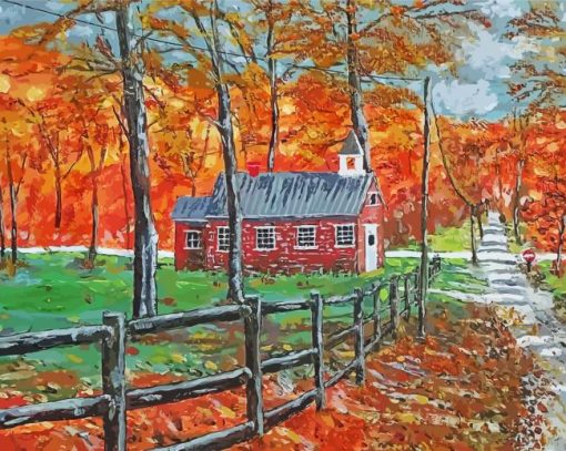 Country Schoolhouse Paint By Numbers