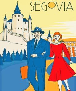 Couple In Segovia Poster Paint By Numbers